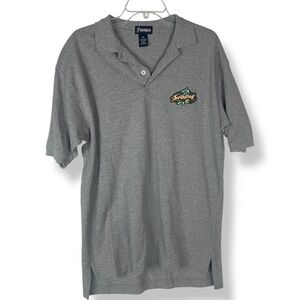 Vintage Y2K WNBA Seattle Storm Polo Shirt Womens‎ Size Medium Gray Sports Top